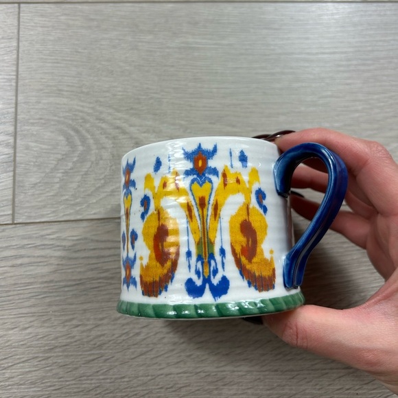 Anthropologie Hand-Decorated Inner Beauty Multi Color Aztec Ikat Coffee Tea Mug - Picture 5 of 7